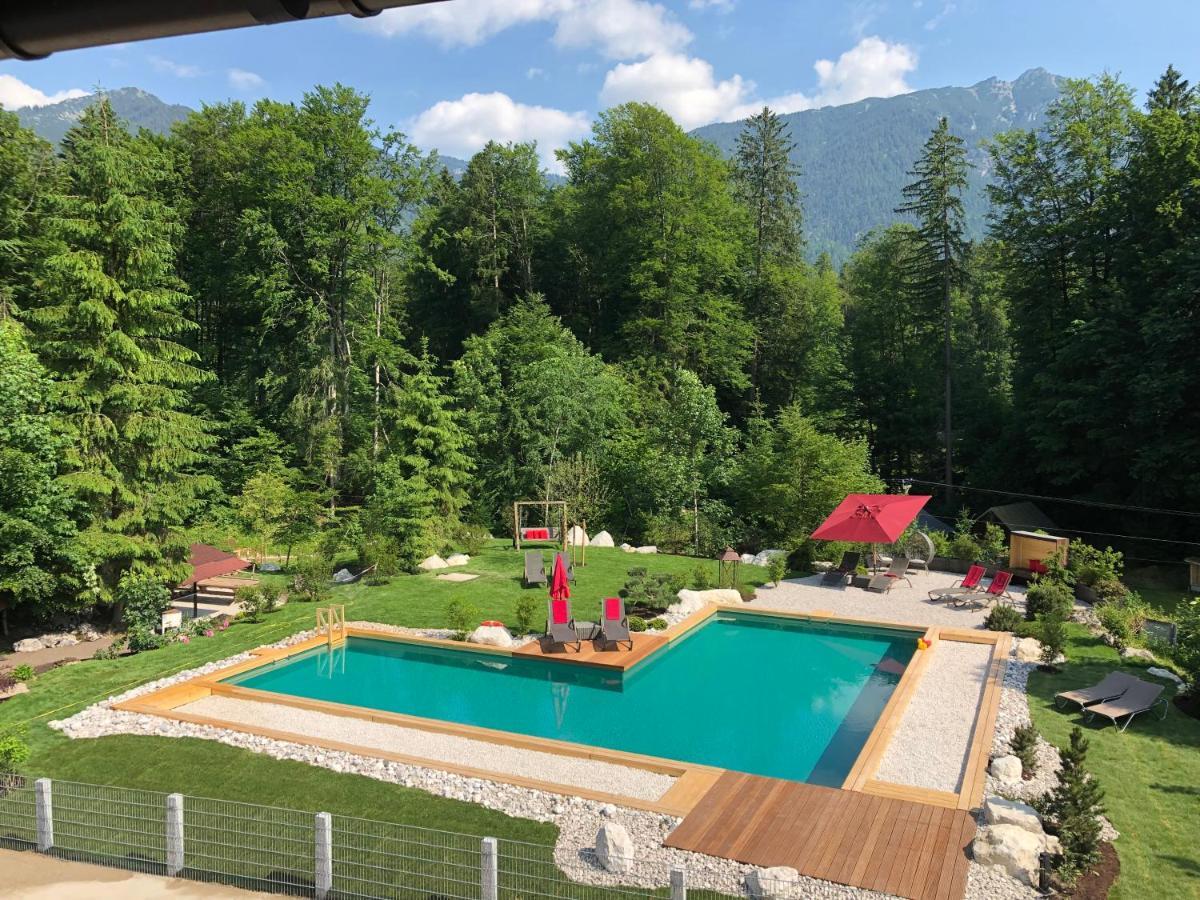 Bayern Resort Hotel - Adults Only - Mit Zugspitzblick - Eibsee-Naehe - Wellnessbereich - Naturpool Im Sommer Grainau Esterno foto