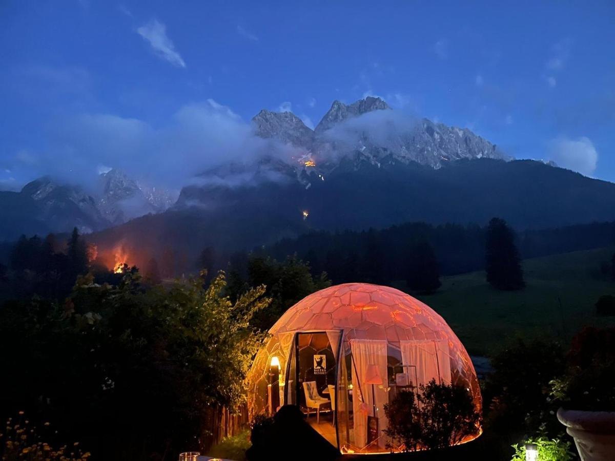 Bayern Resort Hotel - Adults Only - Mit Zugspitzblick - Eibsee-Naehe - Wellnessbereich - Naturpool Im Sommer Grainau Esterno foto