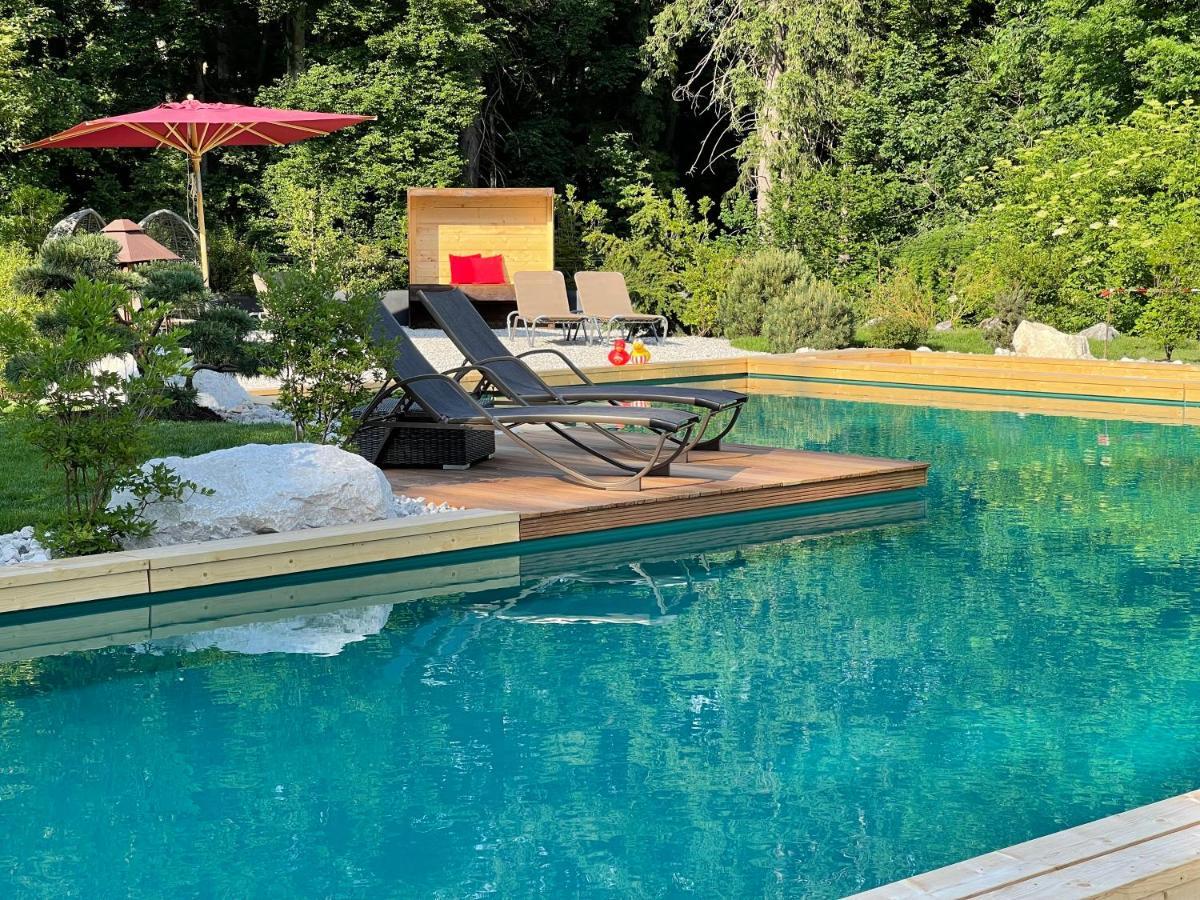 Bayern Resort Hotel - Adults Only - Mit Zugspitzblick - Eibsee-Naehe - Wellnessbereich - Naturpool Im Sommer Grainau Esterno foto