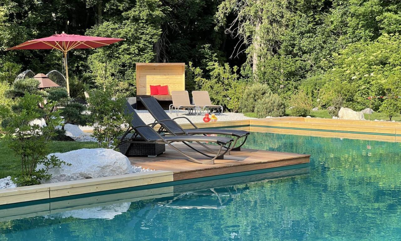Bayern Resort Hotel - Adults Only - Mit Zugspitzblick - Eibsee-Naehe - Wellnessbereich - Naturpool Im Sommer Grainau Esterno foto
