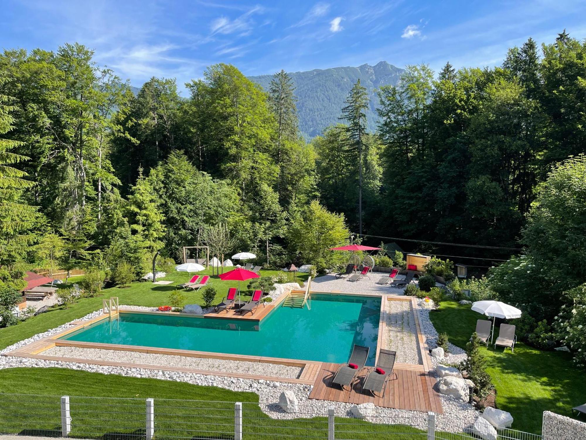 Bayern Resort Hotel - Adults Only - Mit Zugspitzblick - Eibsee-Naehe - Wellnessbereich - Naturpool Im Sommer Grainau Esterno foto